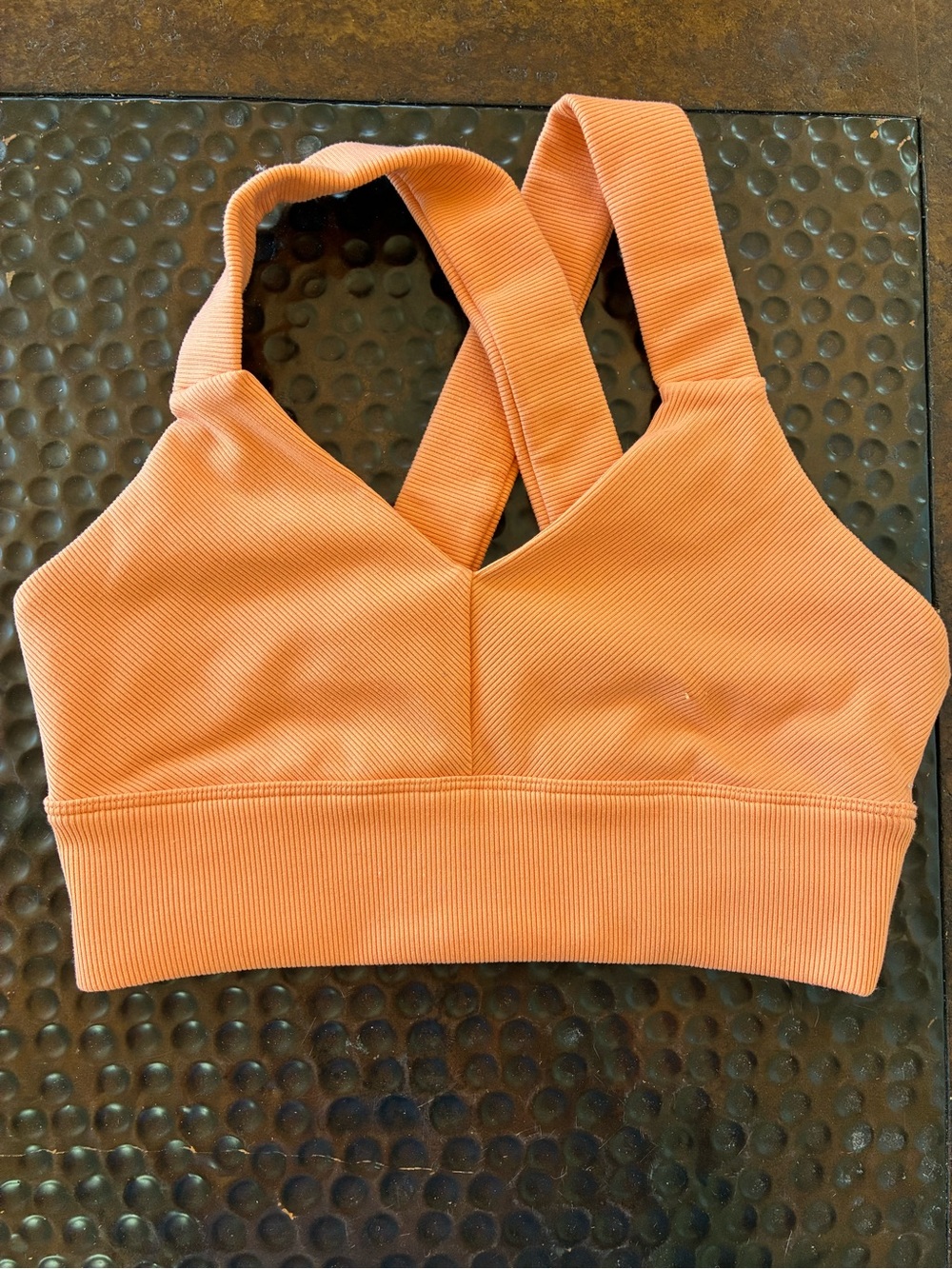 Alo yoga orange sports bra